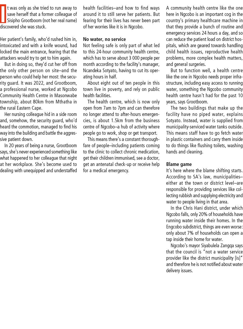 It was only as she tried to run away to save herself that a former colleague of Sisipho Grootboom (not her real name)...