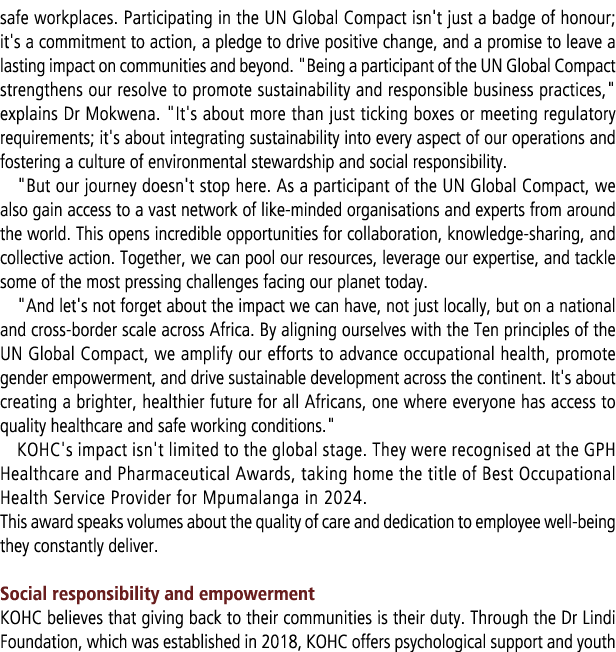 safe workplaces. Participating in the UN Global Compact isn't just a badge of honour; it's a commitment to action, a ...