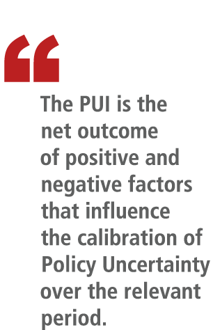 “ The PUI is the net outcome of positive and negative factors that influence the calibration of Policy Uncertainty ov...