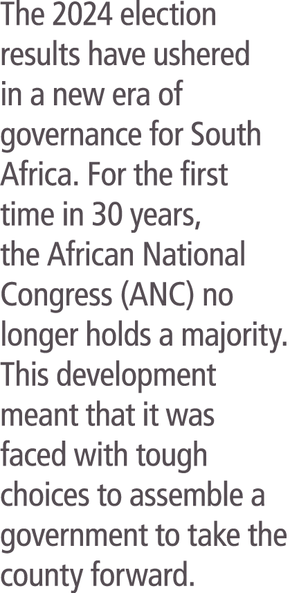 The 2024 election results have ushered in a new era of governance for South Africa. For the first time in 30 years, t...