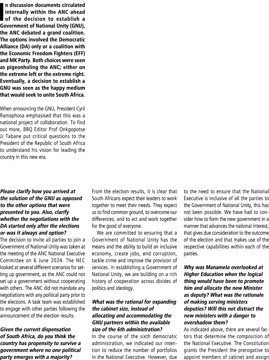 In discussion documents circulated internally within the ANC ahead of the decision to establish a Government of Natio...