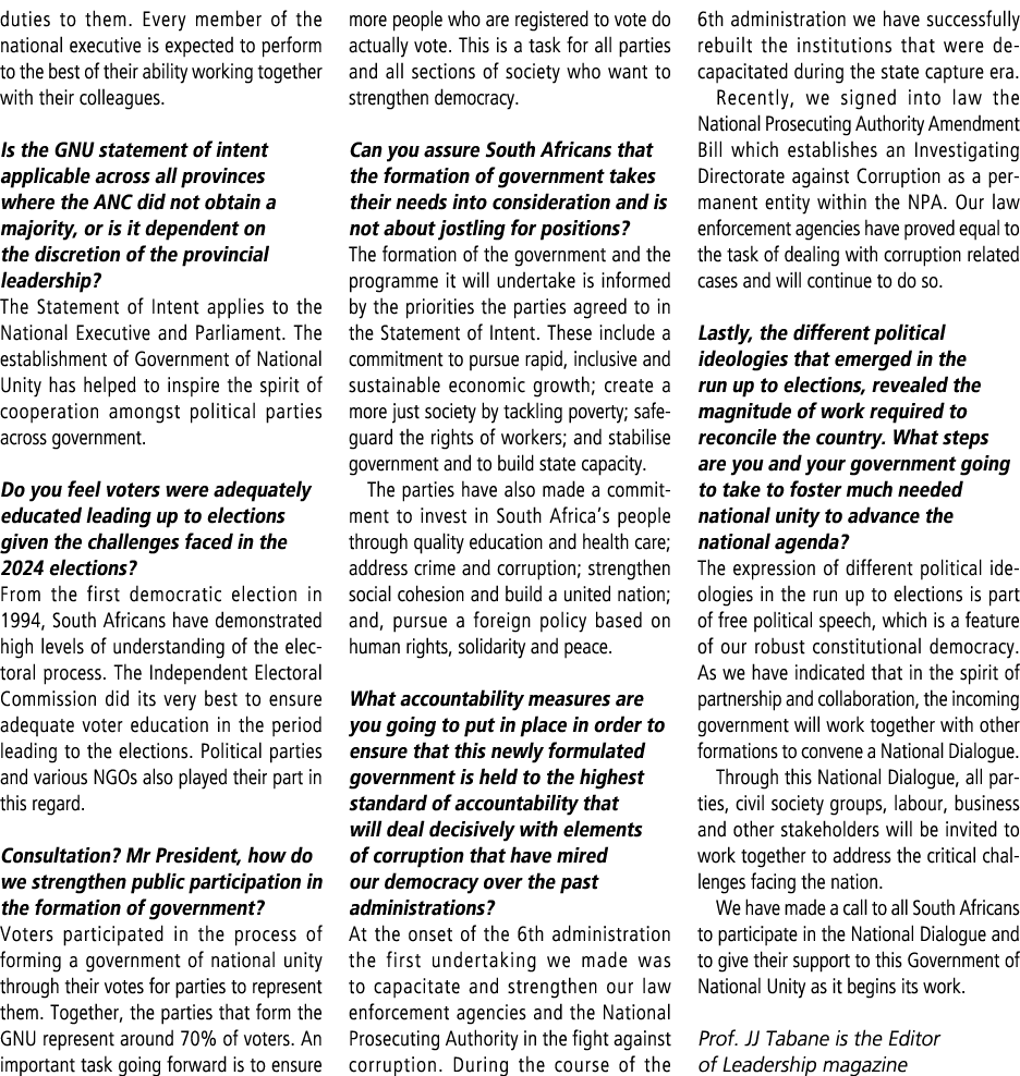 duties to them. Every member of the national executive is expected to perform to the best of their ability working to...