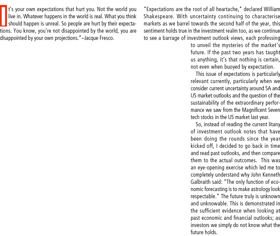 It’s your own expectations that hurt you. Not the world you live in. Whatever happens in the world is real. What you ...