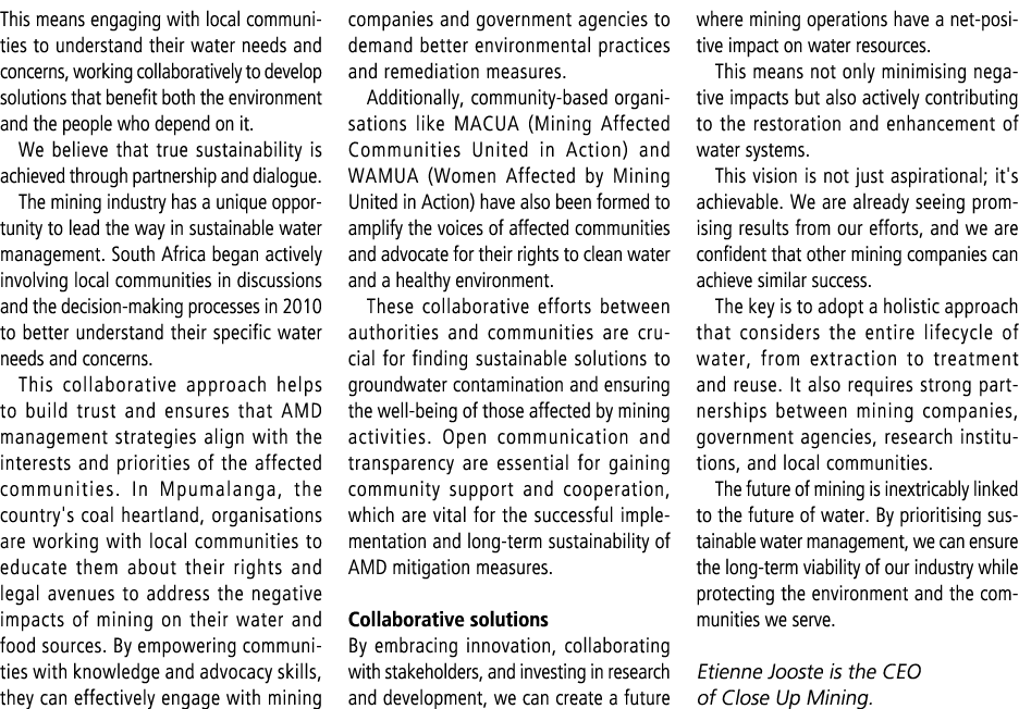 This means engaging with local communities to understand their water needs and concerns, working collaboratively to d...
