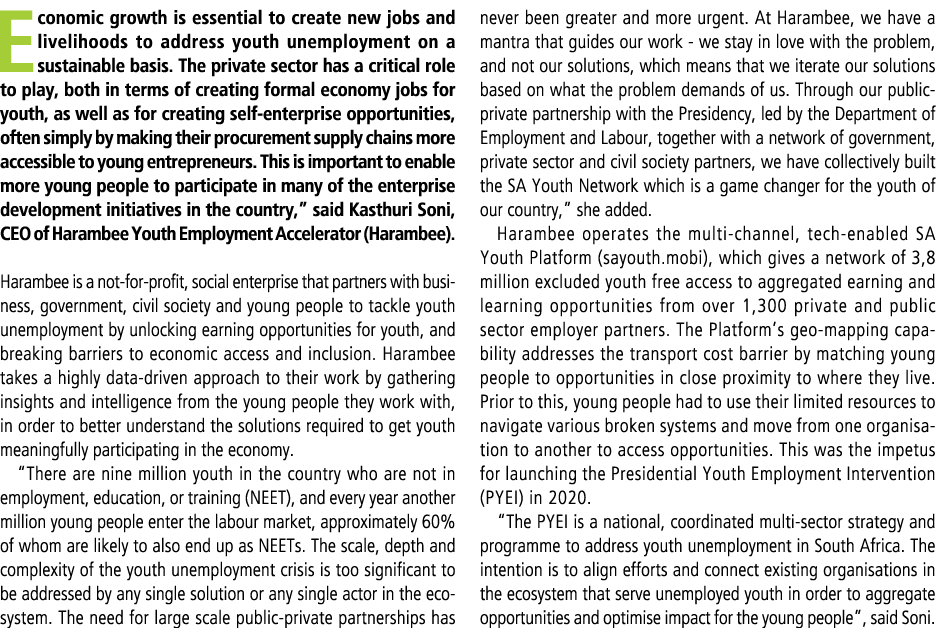 Economic growth is essential to create new jobs and livelihoods to address youth unemployment on a sustainable basis....
