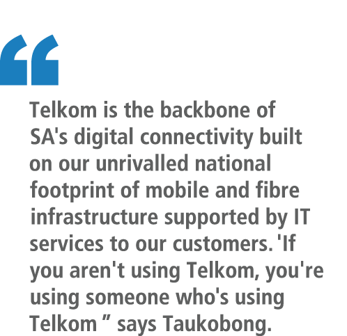 “ Telkom is the backbone of SA's digital connectivity built on our unrivalled national footprint of mobile and fibre ...