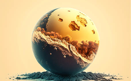 Solar system planet isolated on light background, flat lay, space concept.