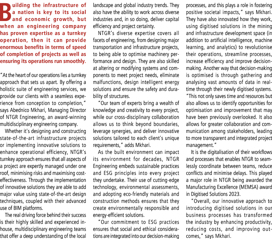 Building the infrastructure of a nation is key to its social and economic growth, but when an engineering company has...