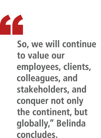 “ So, we will continue to value our employees, clients, colleagues, and stakeholders, and conquer not only the contin...