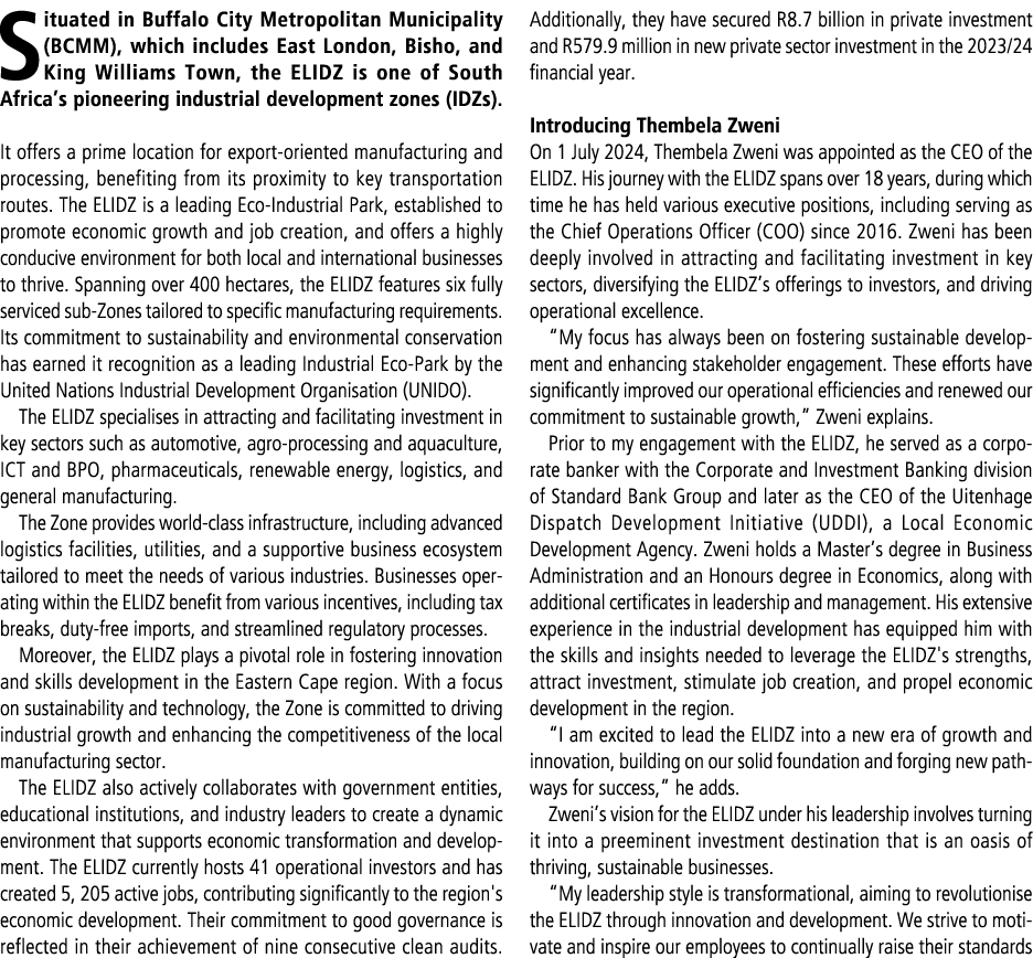 Situated in Buffalo City Metropolitan Municipality (BCMM), which includes East London, Bisho, and King Williams Town,...