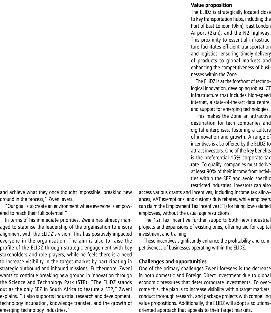 and achieve what they once thought impossible, breaking new ground in the process,” Zweni avers. “Our goal is to crea...
