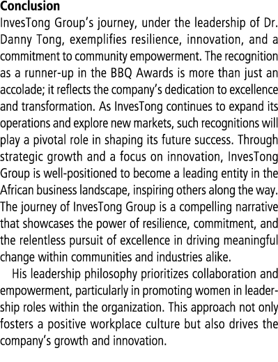 Conclusion InvesTong Group’s journey, under the leadership of Dr. Danny Tong, exemplifies resilience, innovation, and...