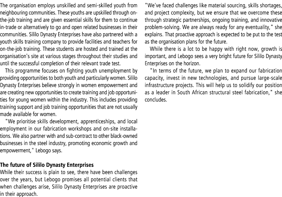 The organisation employs unskilled and semi skilled youth from neighbouring communities. These youths are upskilled t...