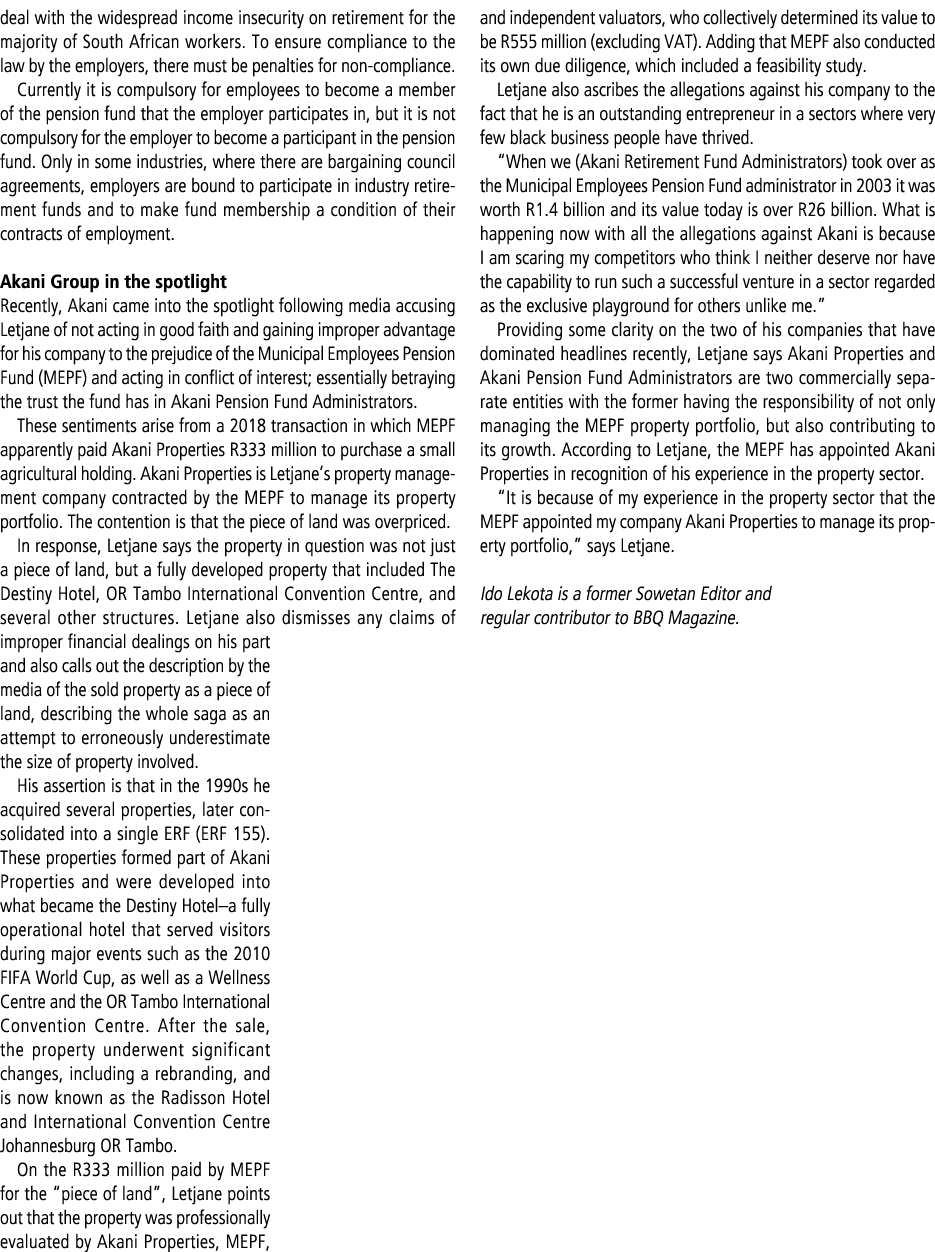deal with the widespread income insecurity on retirement for the majority of South African workers. To ensure complia...