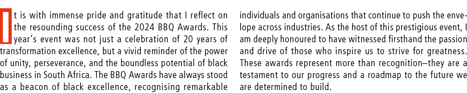 It is with immense pride and gratitude that I reflect on the resounding success of the 2024 BBQ Awards. This year’s e...