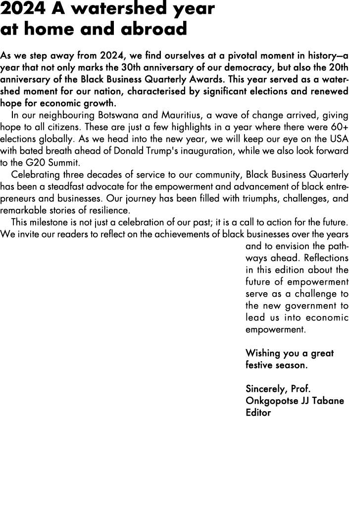 2024 A watershed year at home and abroad As we step away from 2024, we find ourselves at a pivotal moment in history—...