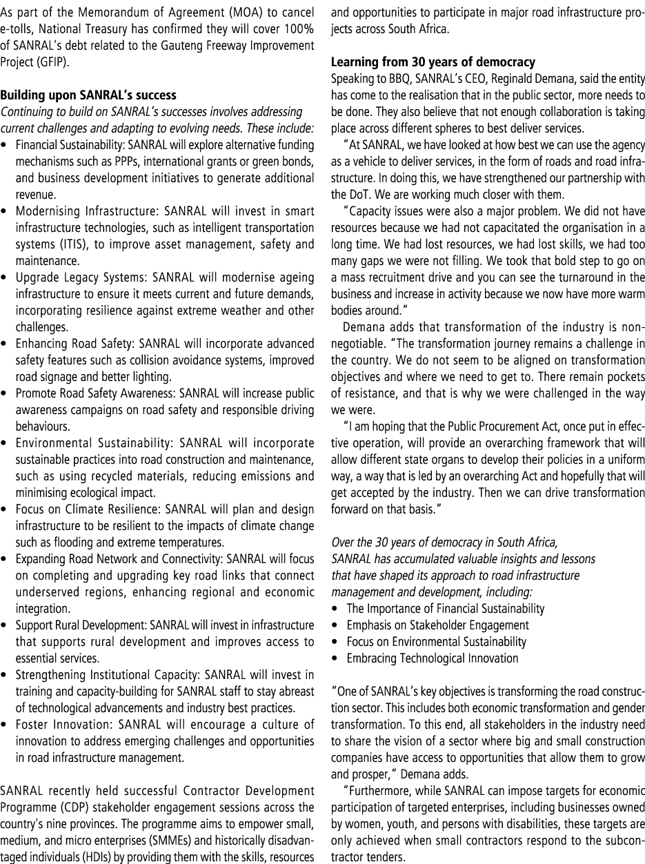 As part of the Memorandum of Agreement (MOA) to cancel e tolls, National Treasury has confirmed they will cover 100% ...