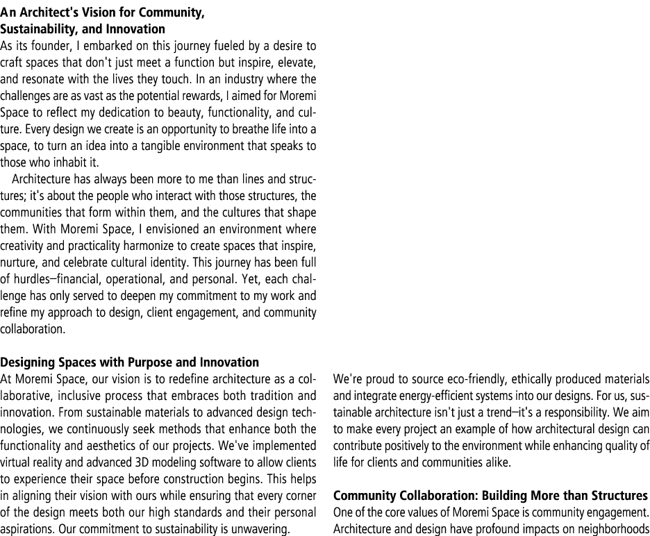 An Architect's Vision for Community, Sustainability, and Innovation As its founder, I embarked on this journey fueled...