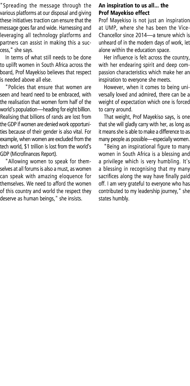 \“Spreading the message through the various platforms at our disposal and giving these initiatives traction can ensur...