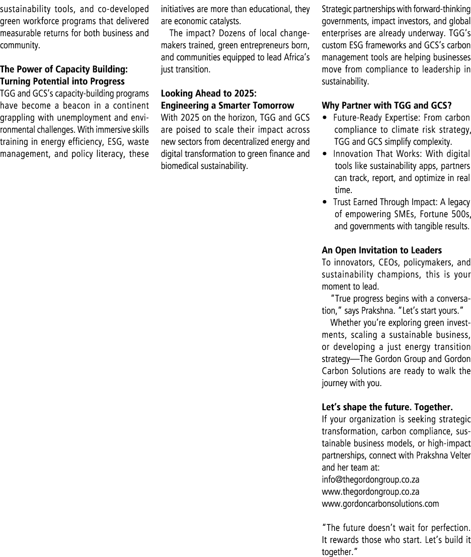 sustainability tools, and co developed green workforce programs that delivered measurable returns for both business a...