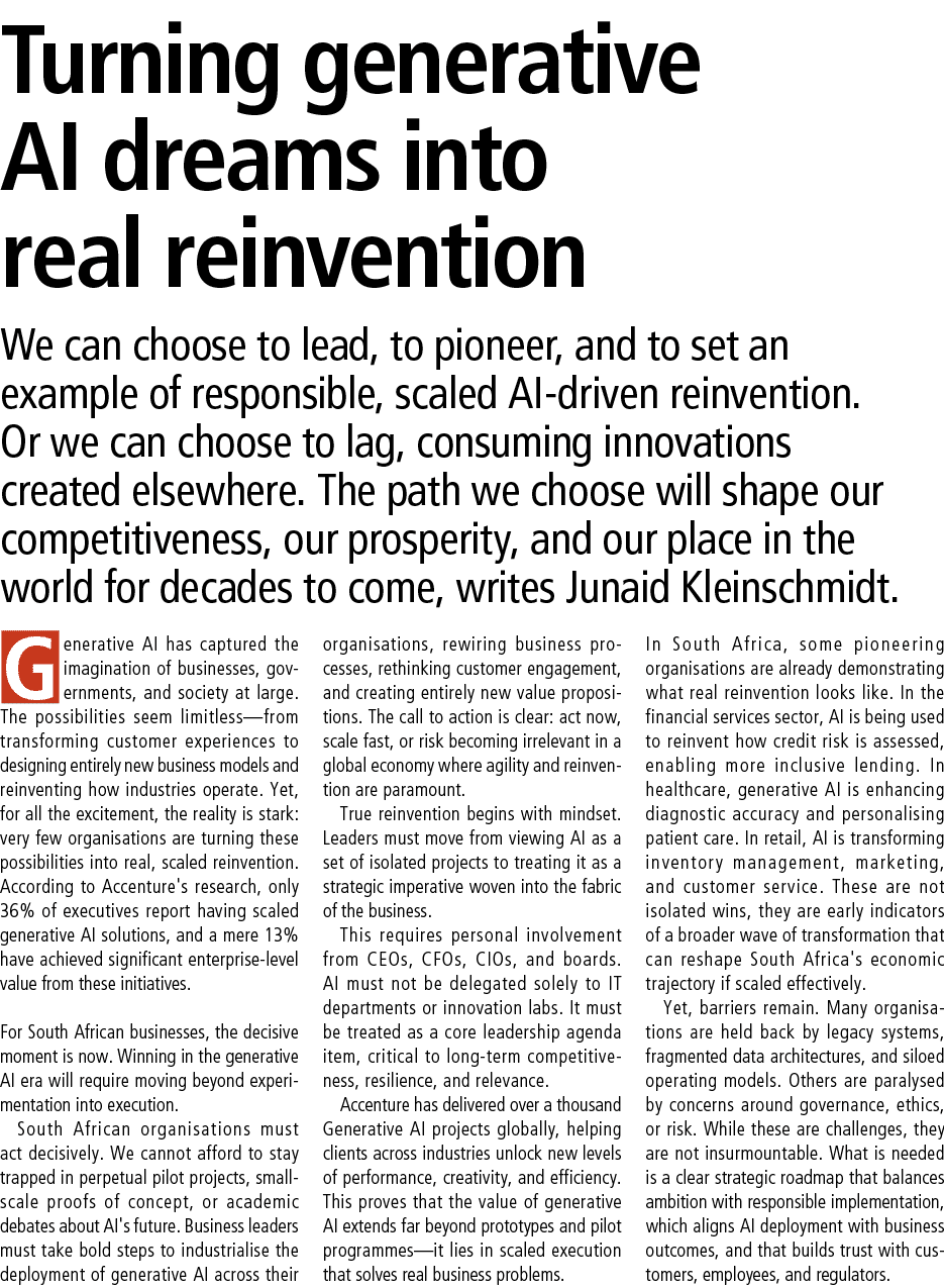 Turning generative AI dreams into real reinvention We can choose to lead, to pioneer, and to set an example of respon...