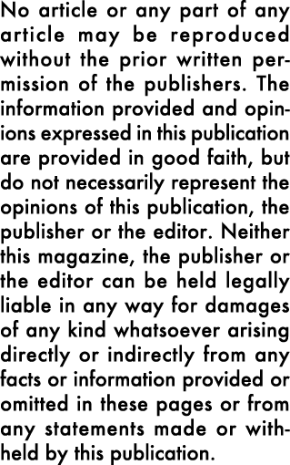 No article or any part of any article may be reproduced without the prior written permission of the publishers. The i...