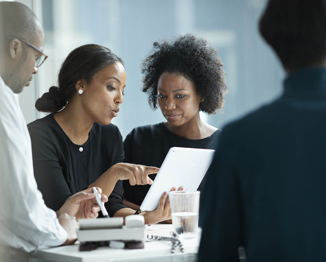 Business people working in high-end modern office