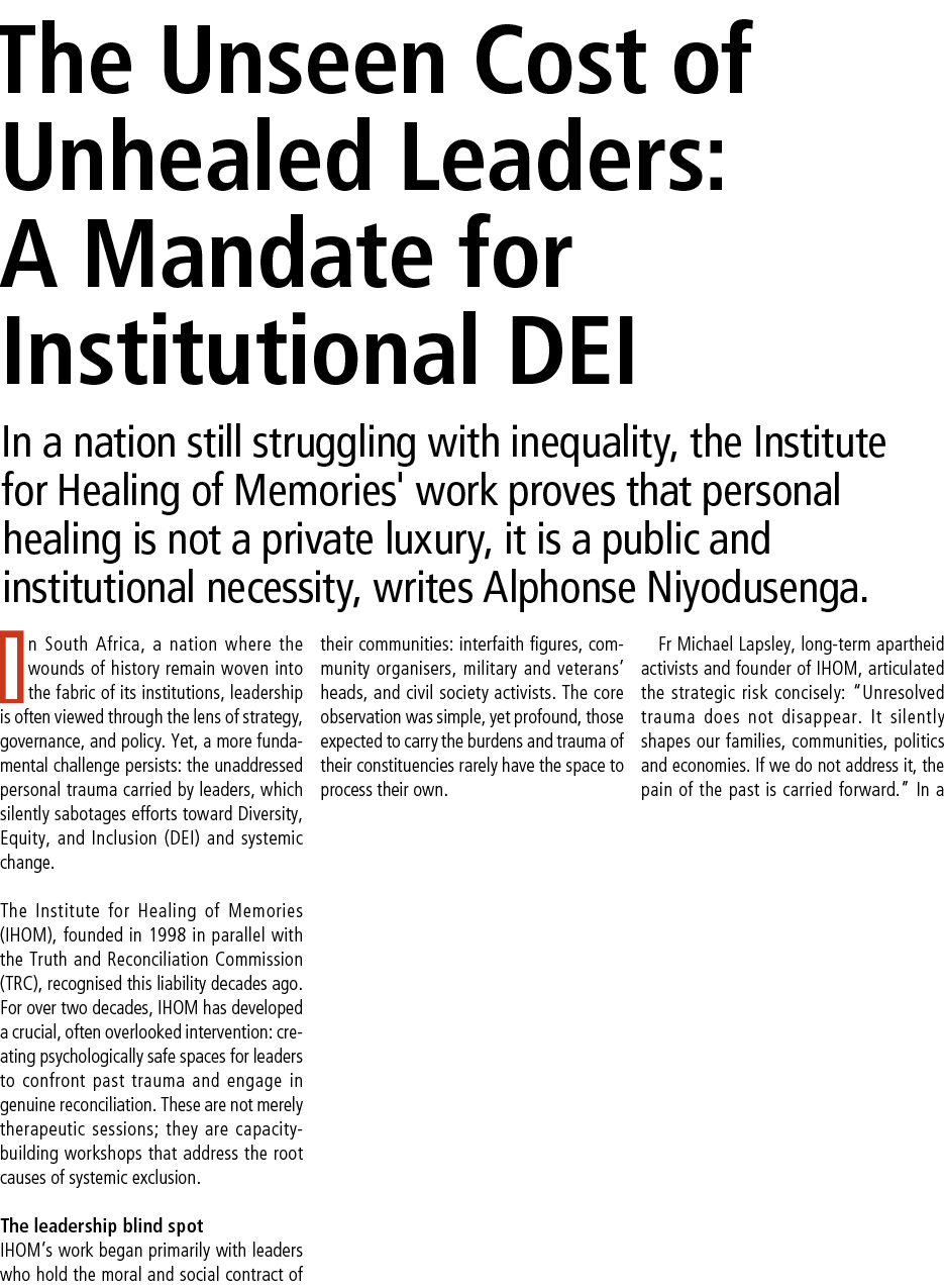 The Unseen Cost of Unhealed Leaders: A Mandate for Institutional DEI In a nation still struggling with inequality, th...