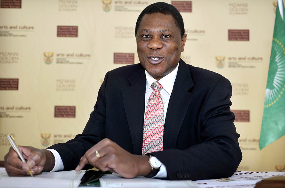 JOHANNESBURG, SOUTH AFRICA - MAY 25: (SOUTH AFRICA OUT) Arts and Culture Minister Paul Mashatile during the signing of the African Cultural Renaissance Charter on May 25, 2012 in Johannesburg, South Africa. Paul Mashatile signed the charter on behalf of South Africa, joining its aim to promote and strengthen the culture and identity of African Union Member States. (Photo by Foto24/Gallo Images/Getty Images)