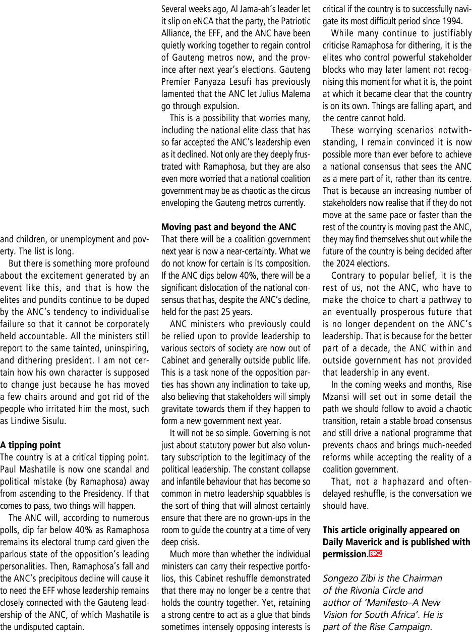 and children, or unemployment and poverty. The list is long. But there is something more profound about the excitemen...
