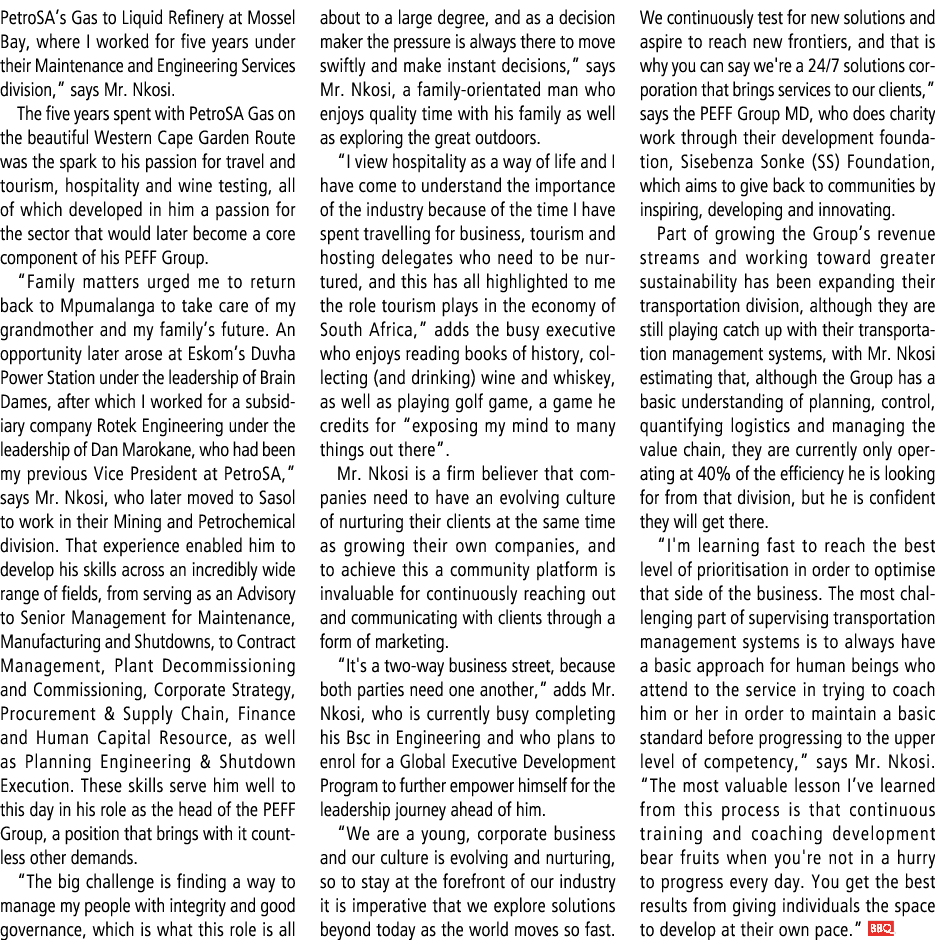 PetroSA’s Gas to Liquid Refinery at Mossel Bay, where I worked for five years under their Maintenance and Engineering...