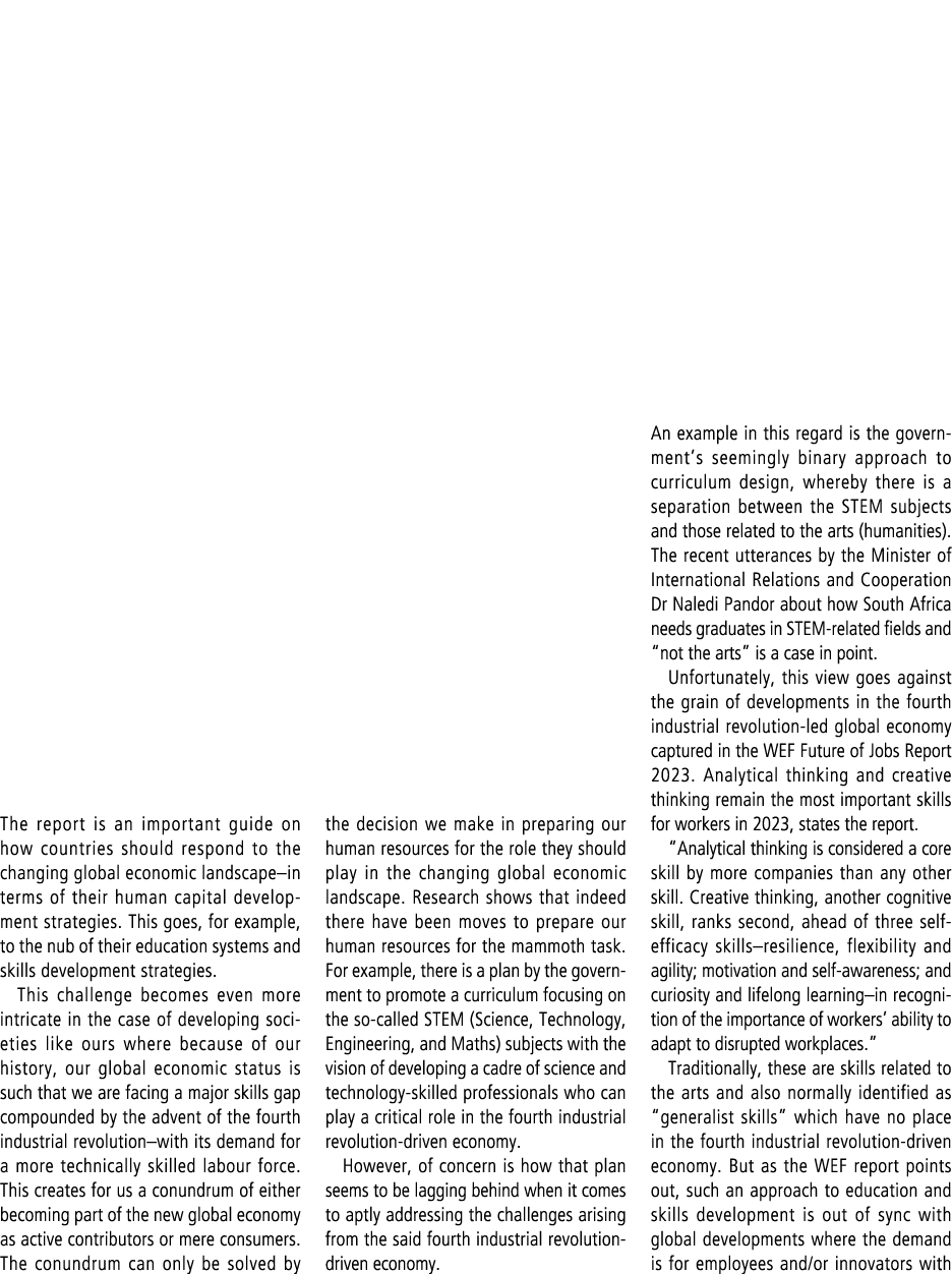The report is an important guide on how countries should respond to the changing global economic landscape–in terms o...