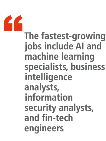 “ The fastest growing jobs include AI and machine learning specialists, business intelligence analysts, information s...