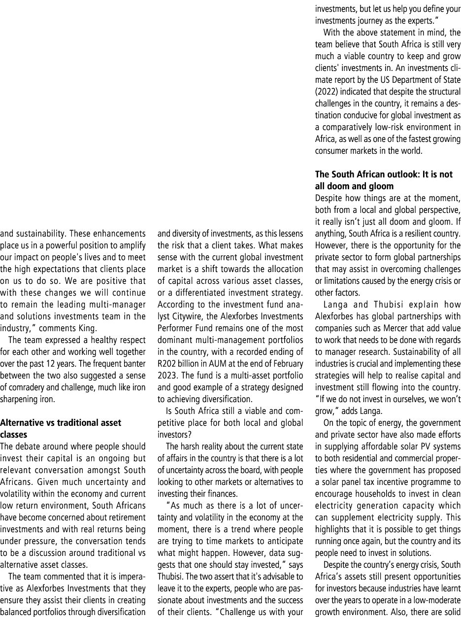 and sustainability. These enhancements place us in a powerful position to amplify our impact on people's lives and to...