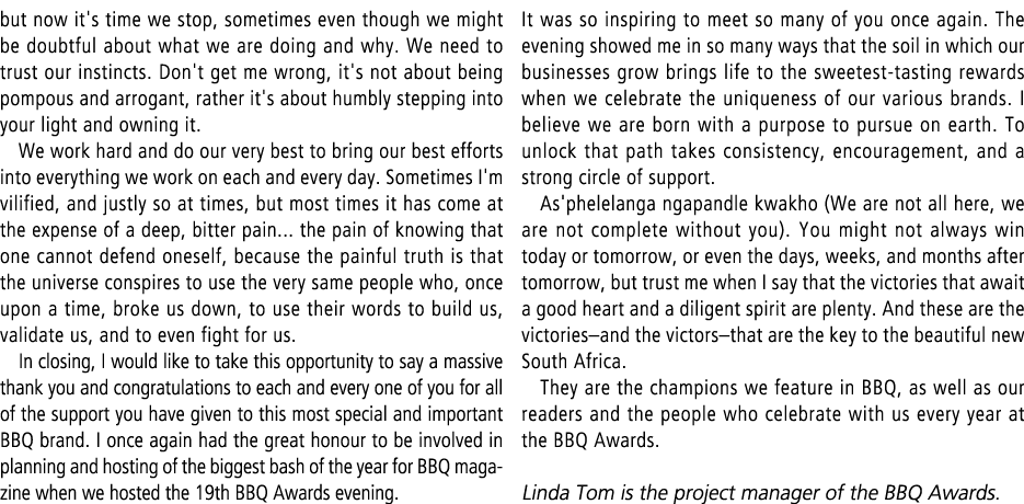 but now it's time we stop, sometimes even though we might be doubtful about what we are doing and why. We need to tru...