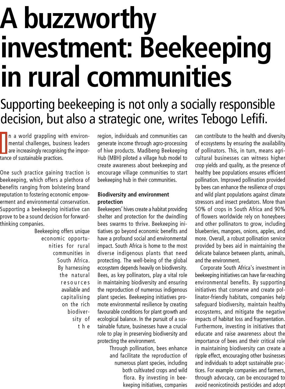 A buzzworthy investment: Beekeeping in rural communities Supporting beekeeping is not only a socially responsible dec...