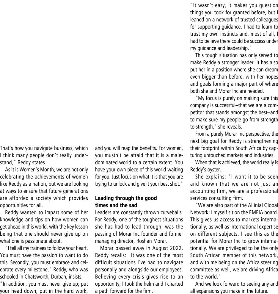 That's how you navigate business, which I think many people don't really understand,\“ Reddy states. As it is Women's...