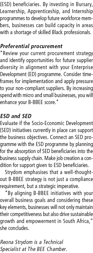 (ESD) beneficiaries. By investing in Bursary, Learnership, Apprenticeship, and Internship programmes to develop futur...