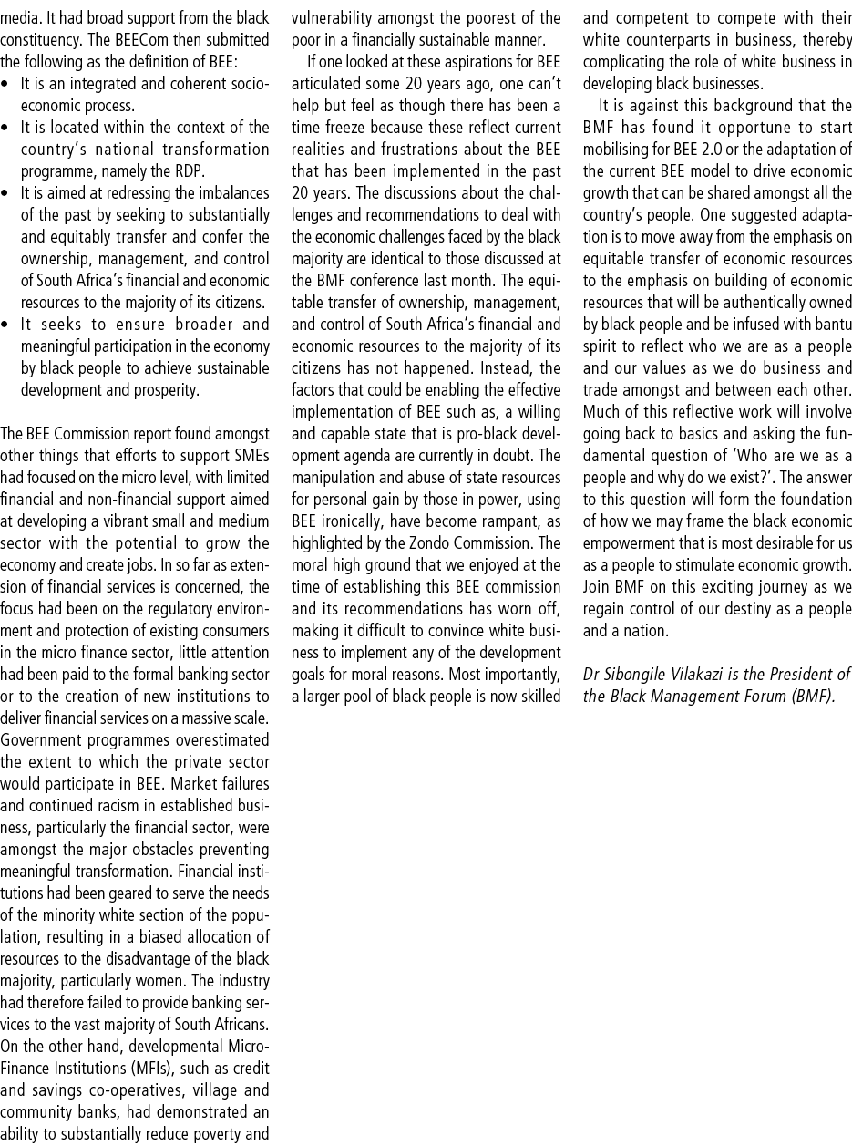 media. It had broad support from the black constituency. The BEECom then submitted the following as the definition of...