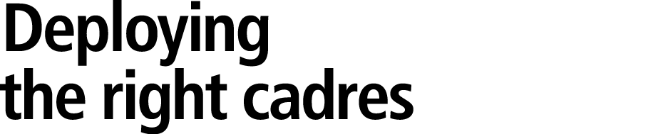 Deploying the right cadres 