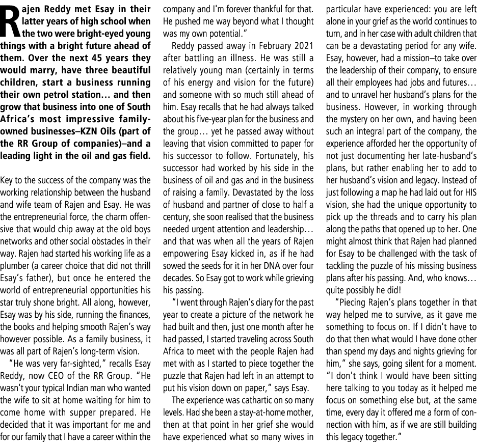 Rajen Reddy met Esay in their latter years of high school when the two were bright-eyed young things with a bright fu...