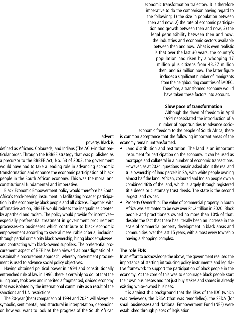 advent poverty. Black is defined as Africans, Coloureds, and Indians (The ACI)–in that particular order. Through the ...