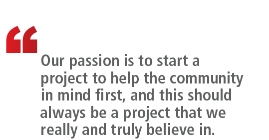 “   Our passion is to start a project to help the community in mind first, and this should always be a project tha...
