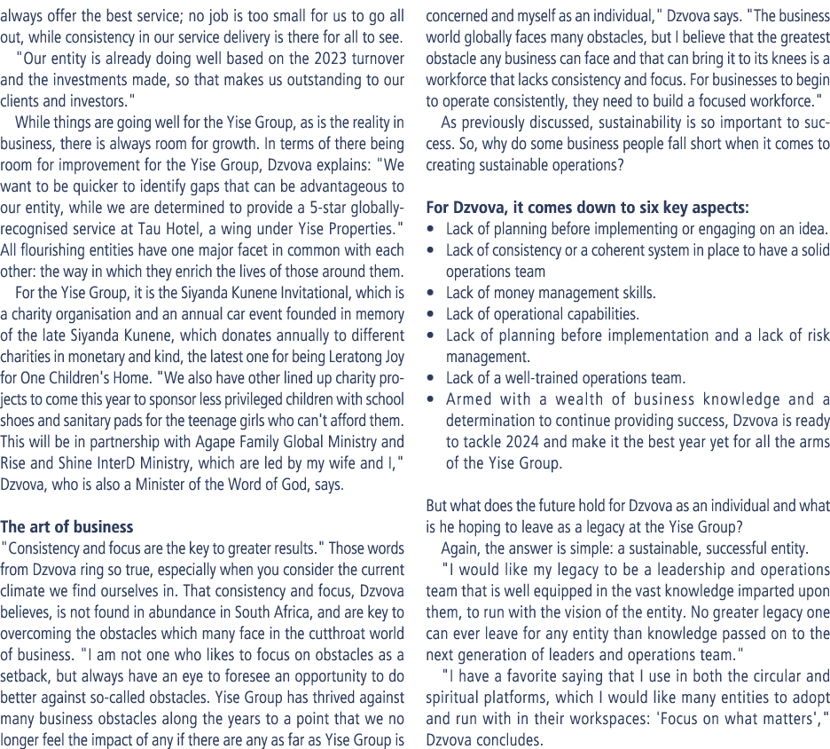 always offer the best service; no job is too small for us to go all out, while consistency in our service delivery is...