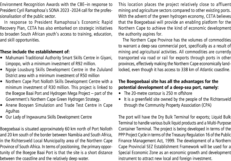 Environment Recognition Awards with the CBE–in response to President Cyril Ramaphosa's SONA 2023 -2024 call for the p...