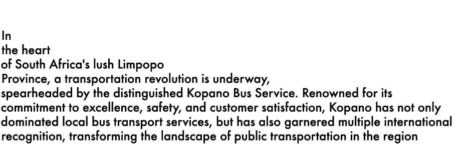 In the heart of South Africa's lush Limpopo Province, a transportation revolution is underway, spearheaded by the dis...