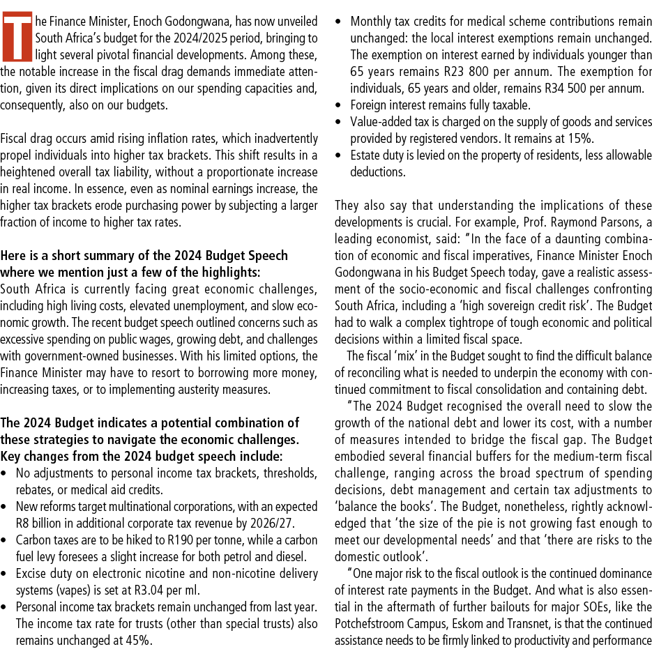 The Finance Minister, Enoch Godongwana, has now unveiled South Africa’s budget for the 2024/2025 period, bringing to ...