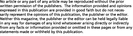 No article or any part of any article may be reproduced without the prior written permission of the publishers. The i...